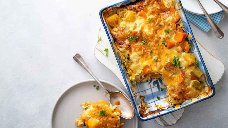 cheesy vegetable casserole dish