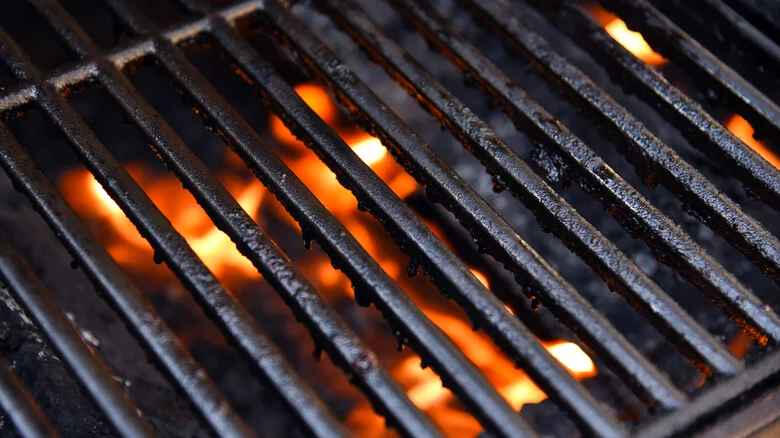 grill grates over fire barbecue