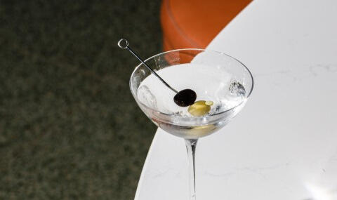 olive martini on the rocks